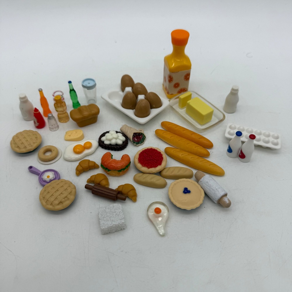 Unbranded Miniature Play Food Lot Kids Breakfast Dessert Accessories Doll House